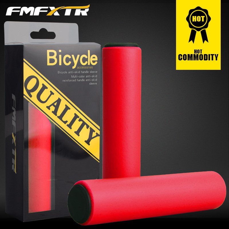 1Pair Bicycle Handlebar Grips Cover Outdoor MTB Mountain Bike Cycling Bicycle Silicone Anti-slip Handlebar Soft Grips Red