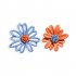 1Pair Women Flower Shape Earrings Asymmetric Daisy Ear Studs Blue orange