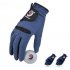 1Pair Women Golf Gloves Anti slip Super fine cloth breathable Artificial suede For Left and Right Hand Navy blue 20