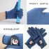 1Pair Women Golf Gloves Anti slip Super fine cloth breathable Artificial suede For Left and Right Hand Navy blue 21