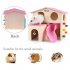 1Pcs Pet Small Animal Hamster House with Funny Climbing Ladder Slide Wooden Hut Toys for Hamster Mouse blue