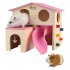 1Pcs Pet Small Animal Hamster House with Funny Climbing Ladder Slide Wooden Hut Toys for Hamster Mouse blue