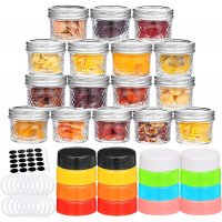 US CIBEAT Small Mason Jars Jelly Jars with Lids 4oz 16 Pack Glass Canning Jars for Honey Yogurt