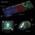 1Set 1Set T6 Rainbow LED Backlit Multimedia Ergonomic USB Wired Gaming Keyboard Wired Mouse and Mouse Pad white