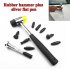 1Set Car Dent Repair Tool Depression Repair Plastic Stroke Pen and Rubber Hammer Black silver