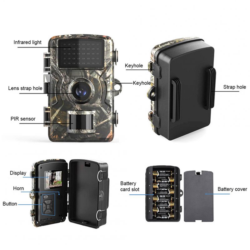 Trail Camera Hunting Camera with 120° Wide-Angle Motion Latest Sensor View Trail Game Camera 1 PC