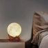 1W Creative Moon Lamp With Remote Control Wooden Bracket 16 Colors USB Rechargeable Touch Control LED Night Light Table Lamp Holiday Birthday Gift 18CM