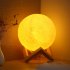 1W Creative Moon Lamp With Remote Control Wooden Bracket 16 Colors USB Rechargeable Touch Control LED Night Light Table Lamp Holiday Birthday Gift 18CM