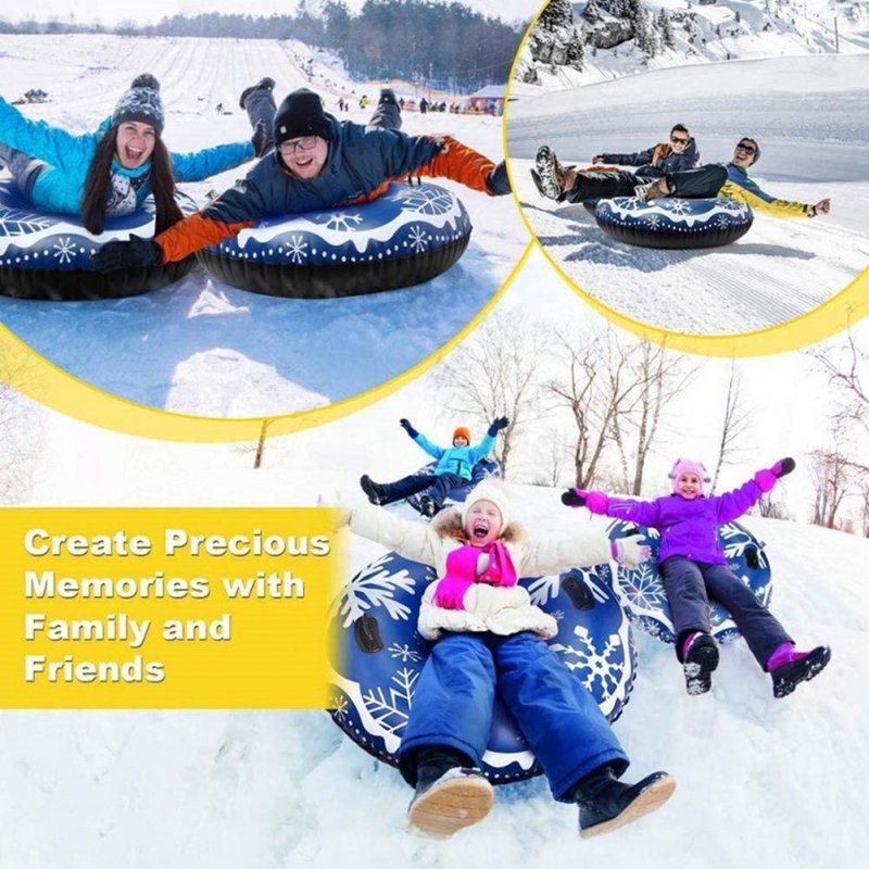 Snow Inflatable Sled Heavy Duty Snow Tube Sled Durable Cordura Inflatable Sledding Tube For Grown-ups Kids 