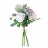 1bunch Fabric Artificial Rose Flower Decorative  Ornament For Wedding Home White and green