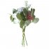 1bunch Fabric  Roses Artificial Flower Ornaments Green Plants Decorative Ornament Peach