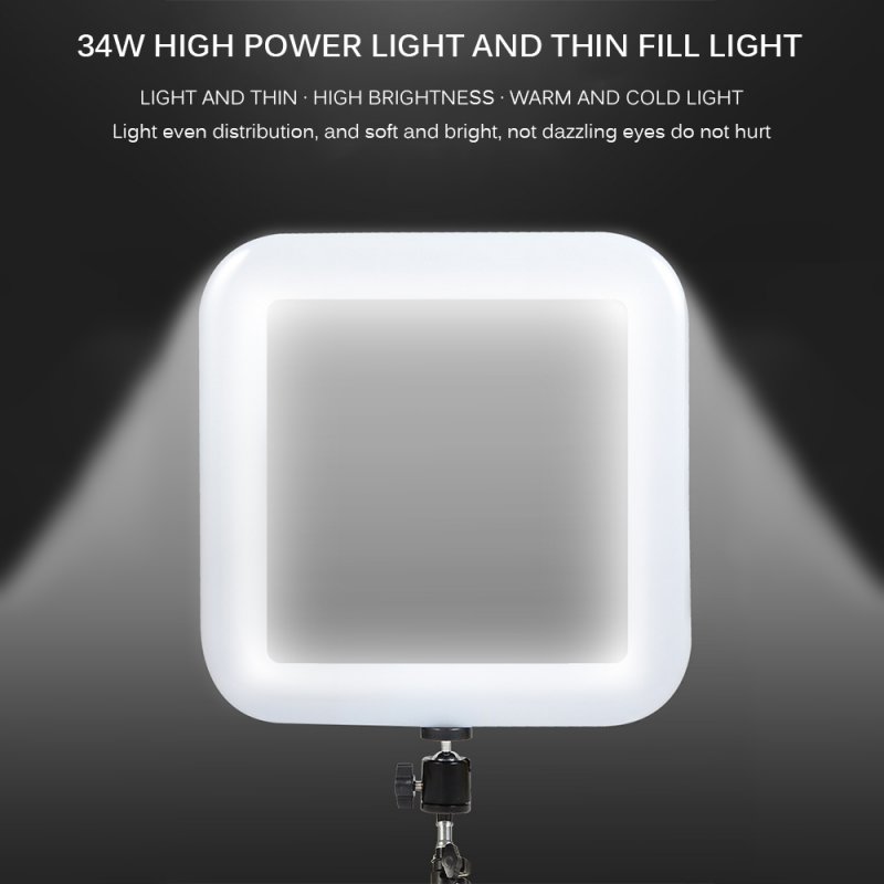 Portable LED Field Fill Light Adjustable Mobile Phone Soft Light Selfie Timer Bright Square Ring Lamp 