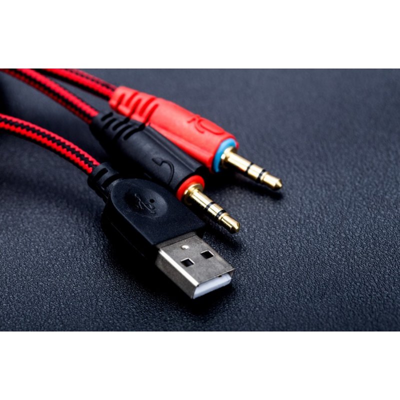 3.5mm Earphone Gaming Headset Gamer Stereo Gaming Headphone with Microphone LED Black and red