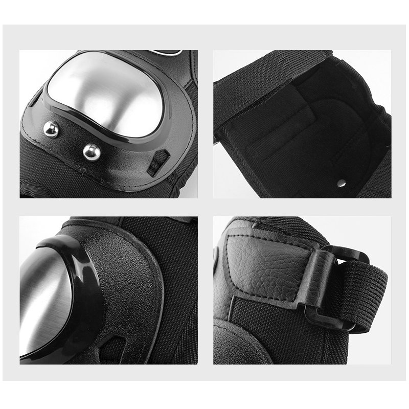 2pcs Motorcycle Kneepads Stainless Steel Knee Pads Protective Knee Guards Roller Skating Protective Gear 
