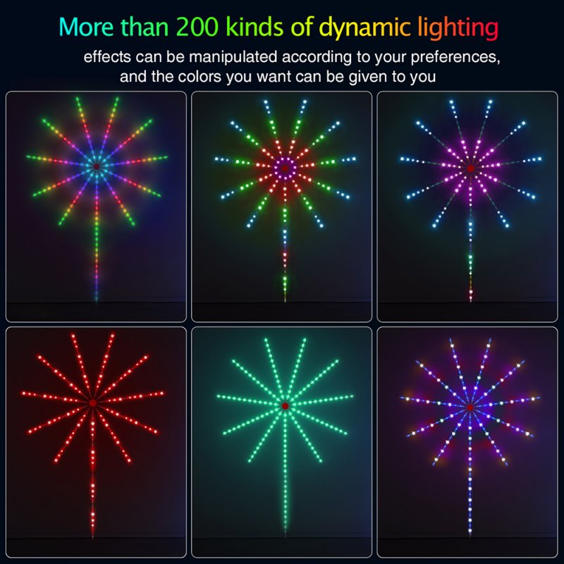 Colorful Led 2.4G Firework Lights 16 Million Colors 213 Dynamic Modes Strip Lights for Festival Decoration