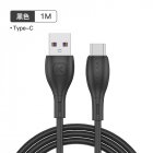 1m/2m Tpe Soft Rubber Data  Cable Copper Core Good Toughness For Type-c Device Interface Black 1M