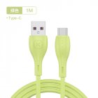 1m 2m Tpe Soft Rubber Data  Cable Copper Core Good Toughness For Type c Device Interface Green 1M