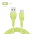 1m 2m Tpe Soft Rubber Data  Cable Copper Core Good Toughness For Type c Device Interface Green 1M
