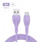 1m/2m Tpe Soft Rubber Data  Cable Copper Core Good Toughness For Type-c Device Interface Light purple 1M