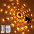 1m 70Led Spider Web Lights With Plush Spider Halloween Decorative Lamp For Party Yard Bar Haunted House warm white