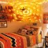 1m 70Led Spider Web Lights With Plush Spider Halloween Decorative Lamp For Party Yard Bar Haunted House warm white