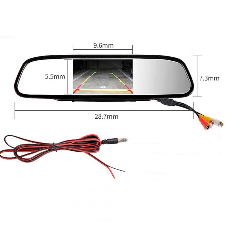 12V Car Video Parking Monitor 4.3 Inch High-Definition Rear View Camera Display Auto Interior Replacement 