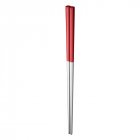 1pair 304 Stainless Steel Chopsticks With Titanium  Coating Anti slip Tableware For Kitchen 304 red and silver square chopsticks