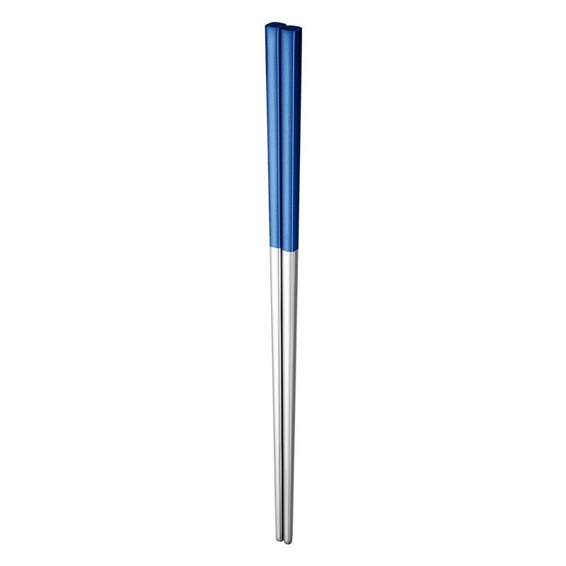 1pair 304 Stainless Steel Chopsticks With Titanium  Coating Anti-slip Tableware For Kitchen 304 blue silver square chopsticks