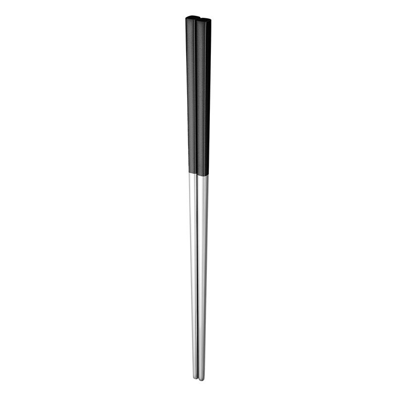 1pair 304 Stainless Steel Chopsticks With Titanium  Coating Anti-slip Tableware For Kitchen 304 black silver square chopsticks