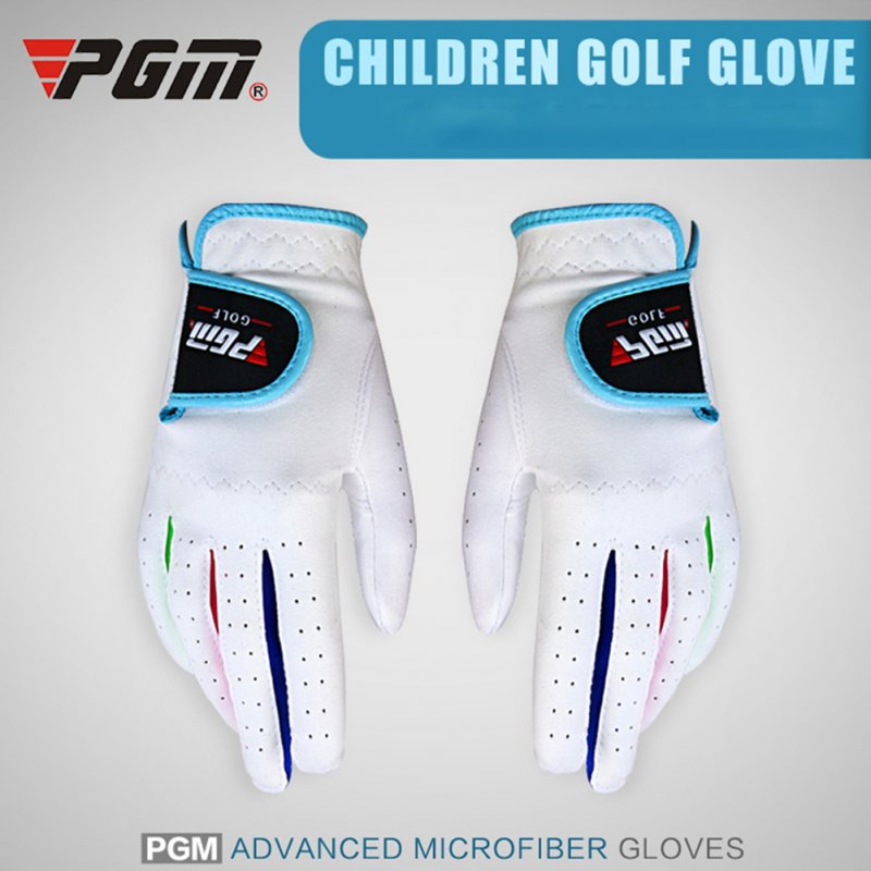1pair Children Unisex Golf Gloves Breathable Left/Right Hand Anti-skid Glove White 14