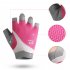 1pair Gloves For Hiking Fitness Riding Yoga Half  Finger Hand  Protector Pink l