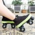 1pair Roller  Skates  Shoes For Beginner Two Line Canvas Sliding Sneakers With 4 Wheels Black   flashing wheel 41