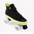 1pair Roller  Skates  Shoes For Beginner Two Line Canvas Sliding Sneakers With 4 Wheels Black   flashing wheel 41