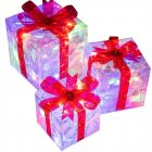 1pc/3pcs Christmas Lighted Gift Boxes Xmas Lighting Box With Bow For Christmas Party Home Indoor Porch Decoration Colorful ligh