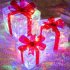 1pc 3pcs Christmas Lighted Gift Boxes Xmas Lighting Box With Bow For Christmas Party Home Indoor Porch Decoration Red bow 19cm