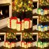 1pc 3pcs Christmas Lighted Gift Boxes Xmas Lighting Box With Bow For Christmas Party Home Indoor Porch Decoration Red bow 19cm