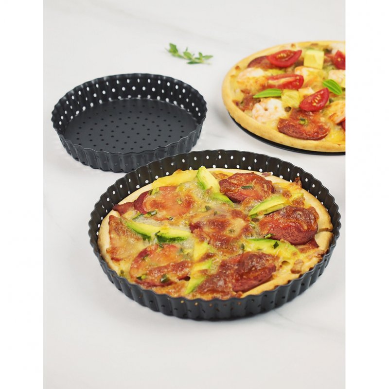 1pc 5Inches/8Inches/9Inches Simple Thicken Round Removable Bottom Non-stick Pan Pizza Cake Baking Tray Large