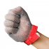 1pc Grade 5 Protective Glove Stainless Steel Mesh Resistant Chain Mail Chain Glove Left Right Hand Universal Red wristband M