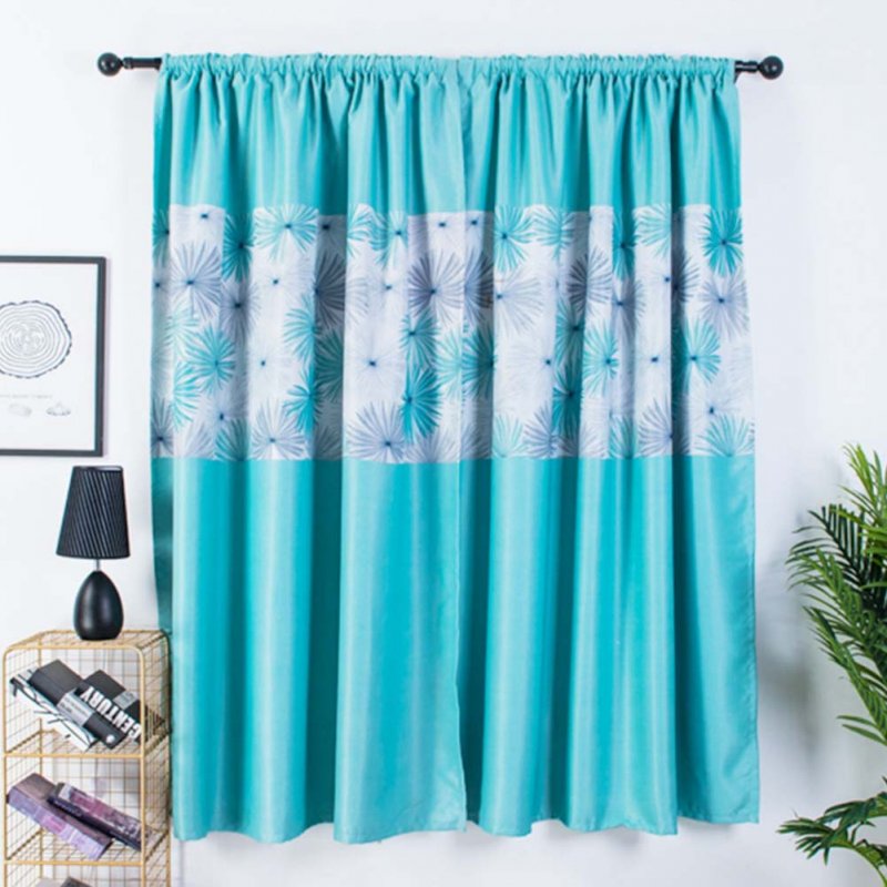 1pc Modern Shading Curtains with Chrysanthemum Pattern Kids Thick Curtain for Living Room Bedroom Kitchen Window blue_1m wide x 2m high pole
