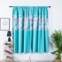 1pc Modern Shading Curtains with Chrysanthemum Pattern Kids Thick Curtain for Living Room Bedroom Kitchen Window blue 1m wide x 2m high pole