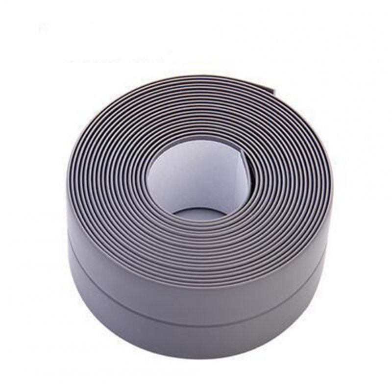 1roll PVC Sealing  Strip Kitchen Bathroom Waterproof Mildew Proof Seal Tape Gray_3.2m*3.8cm