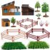 1set Of Desktop Scene Decorations Simulation Micro landscape Farm Model Decoration House tree set