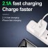 2 1a Fast Charger  Adapter For Ios Android Type c Mobile Phone Data Line Charger White