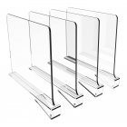2/4/6 PCS Acrylic Fitted Shelf Dividers Closet Organization Separators Clear Shelf Dividers Wood Shelves Handbag Purse Sweater Organizer For Bedroom Kitchen Office Material: PET partition 4 pieces