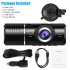 2 45 Inch HD Car Driving Recorder Dual Dash Cam 1080P Front Inside Camera Video Recorder Night Vision G sensor Black