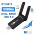 2 4G   5G 1200mbps Usb Wireless Lan Dongle Antenna Ap Wifi Adapter Dual Band Wi fi Usb 3 0 Lan Ethernet 1200m black