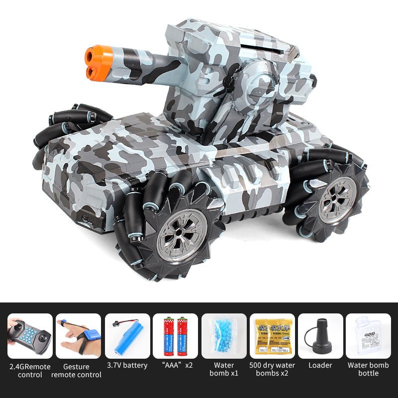 2.4G Drift Truck 360Degree Rotation Music Light Toy Double Remote Control  RQ2085 Camo Green