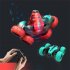 2 4G RC Stunt Car 4WD Double Sided Tumble RC Drift Car with Light Spray Remote Control Vehicle Green 2 Batteries