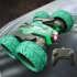 2 4G RC Stunt Car 4WD Double Sided Tumble RC Drift Car with Light Spray Remote Control Vehicle Green 2 Batteries