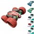 2 4G RC Stunt Car 4WD Double Sided Tumble RC Drift Car with Light Spray Remote Control Vehicle Green 2 Batteries